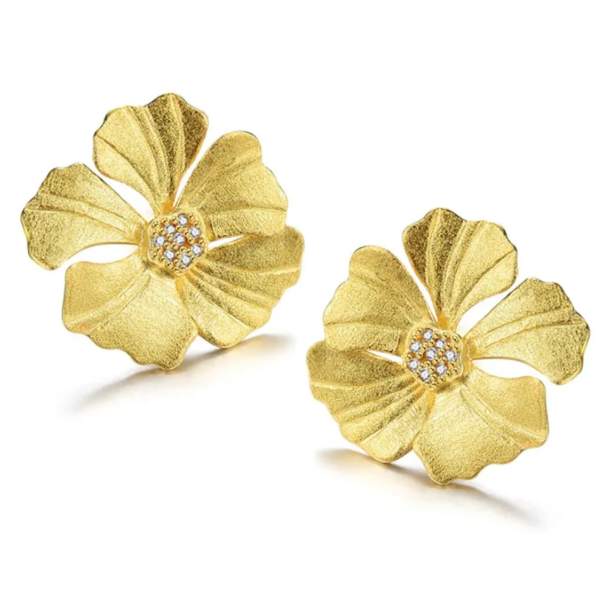 Peonia oro earrings