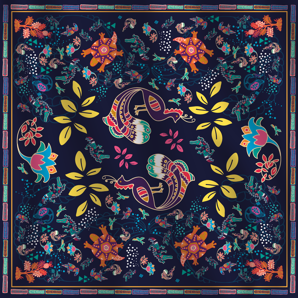 Nuhuts scarf - Tropical 55x55