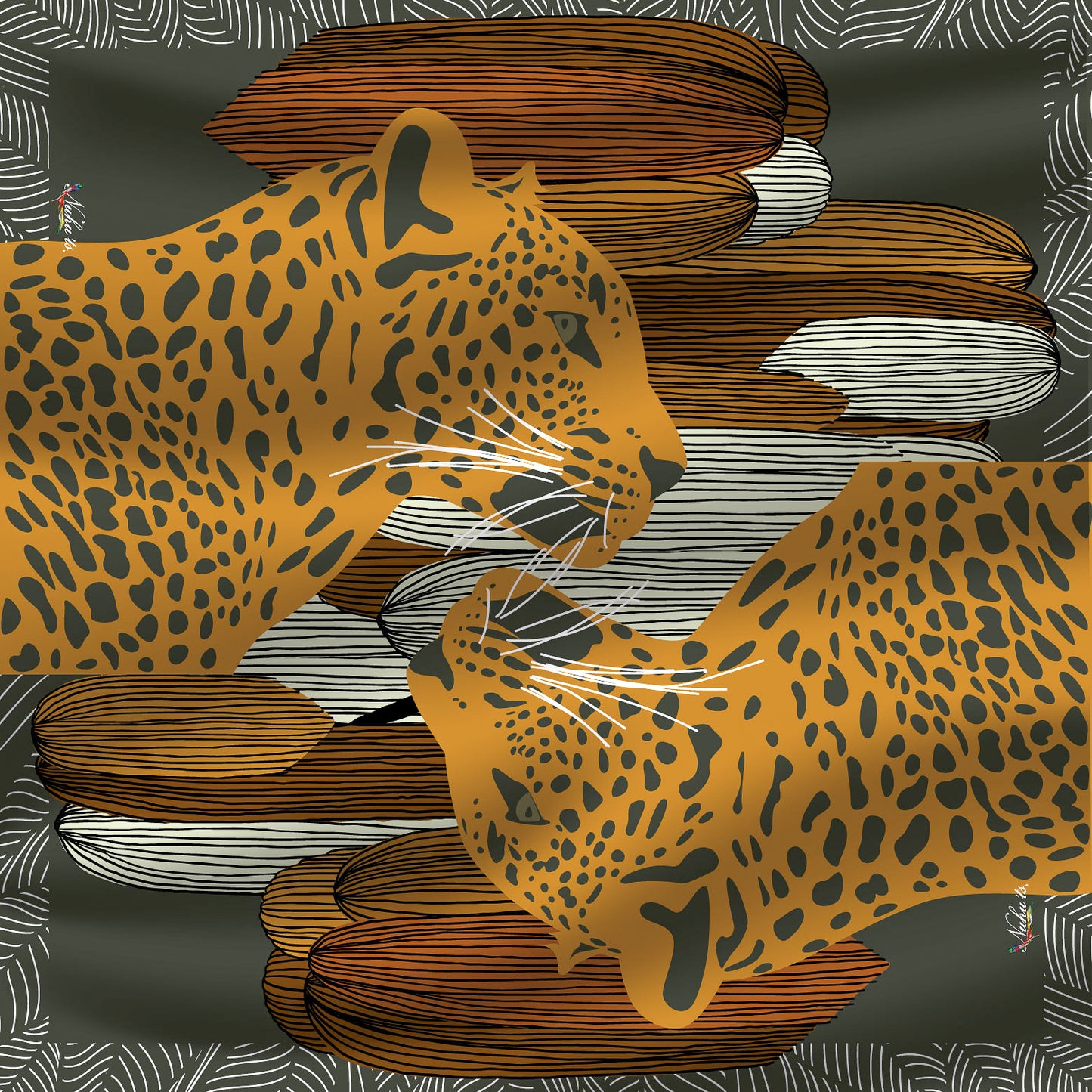 Nuhuts scarf - Jaguar 55x55