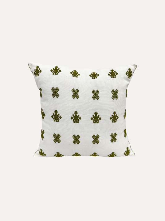 Maja cushion - ivory & green