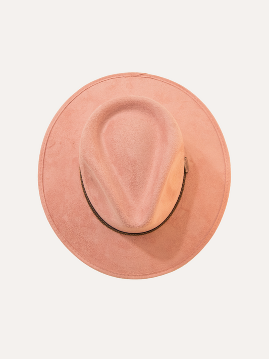 Minerva suede hat  -  pink