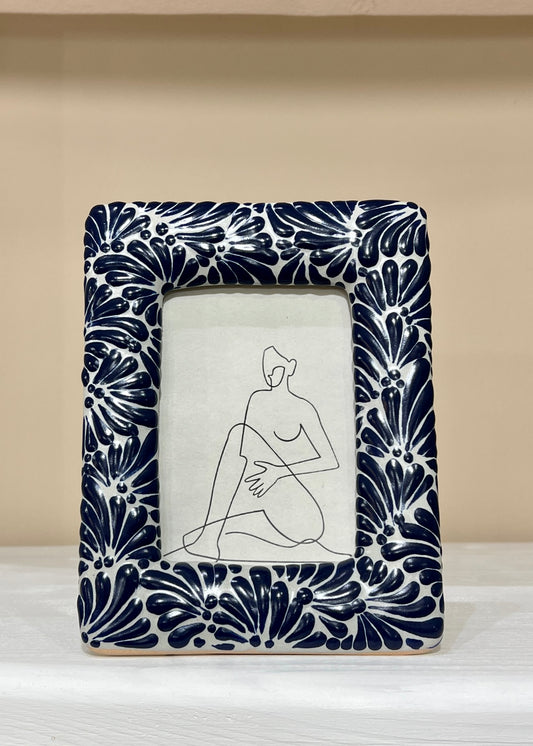 Talavera cobalto photo frame - unique piece