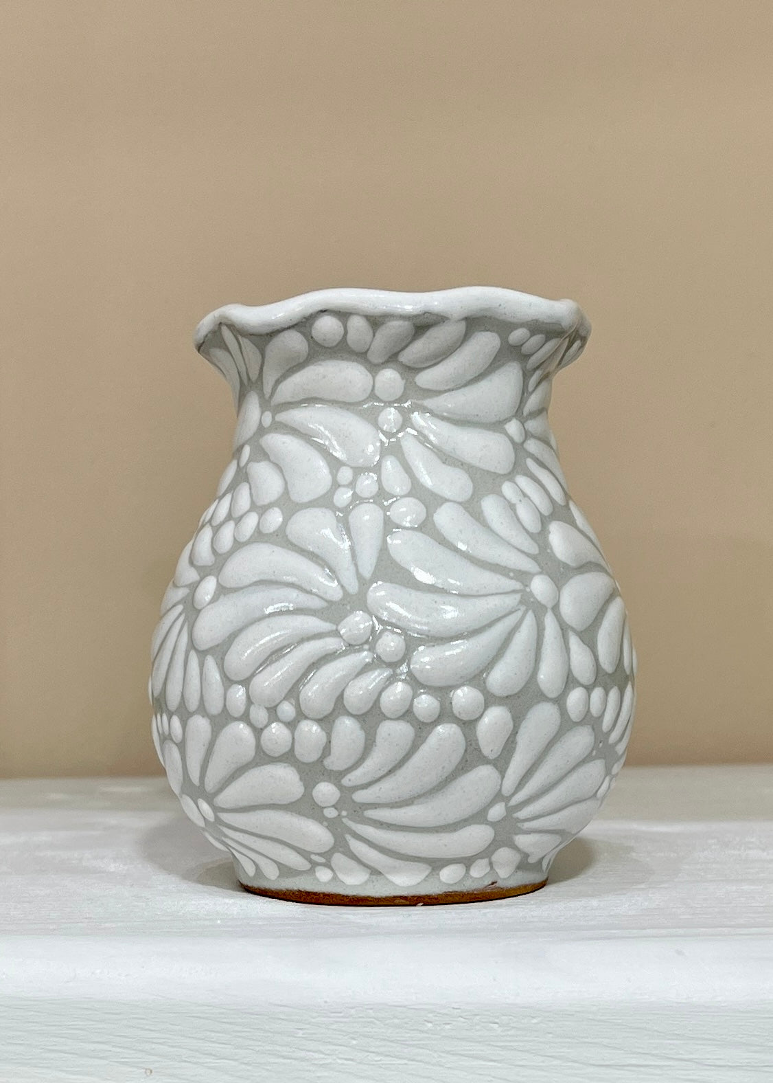 Talavera blanca vase - unique piece