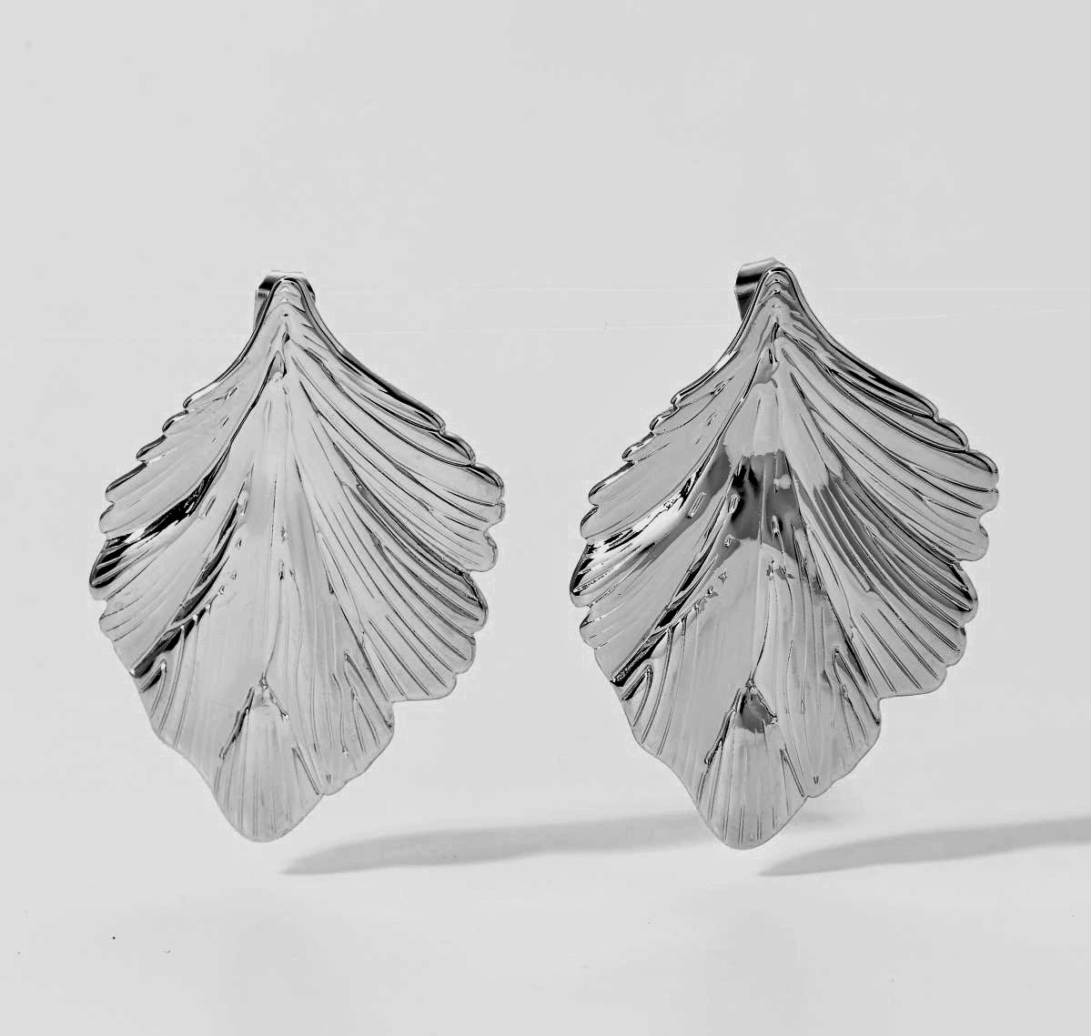 Flora earrings silver l stainless steel