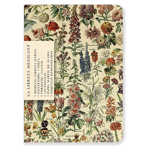 Flores vintage notebook 15 x 21 cm