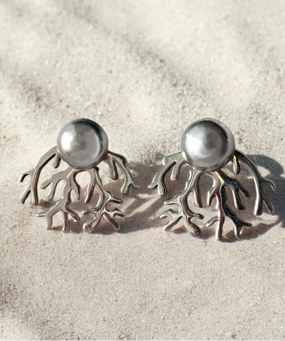 Coralito plata earrings