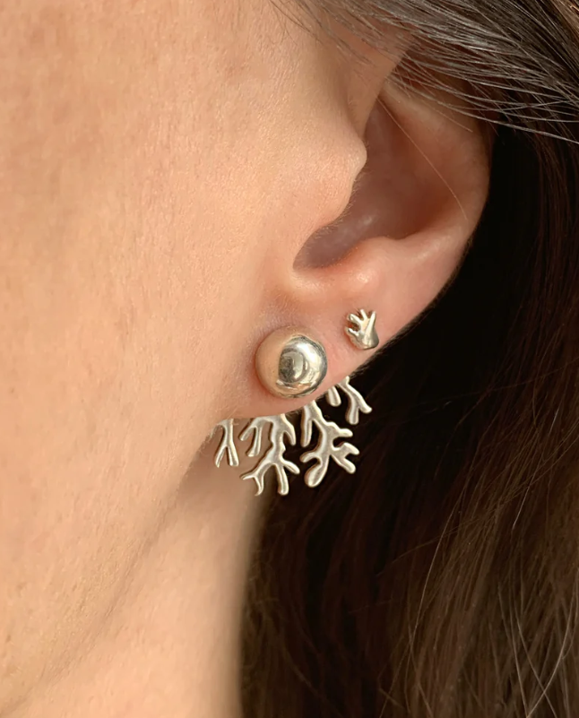 Coralito plata earrings