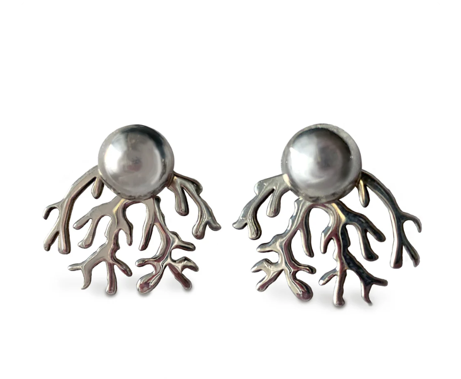Coralito plata earrings